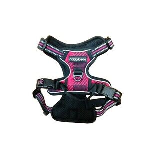 RABBITGOO Dog Harness Pink and black  Non-pull Outdoor Vest, Size S